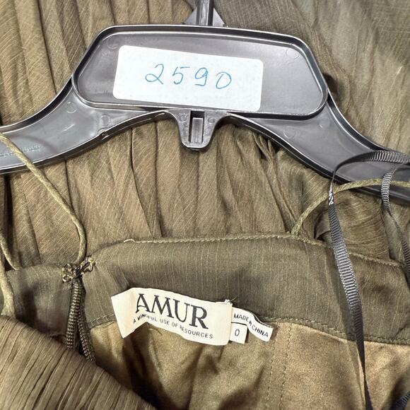 AMUR Sue Pleated Gown tie diy size 0 - Picture 2 of 12